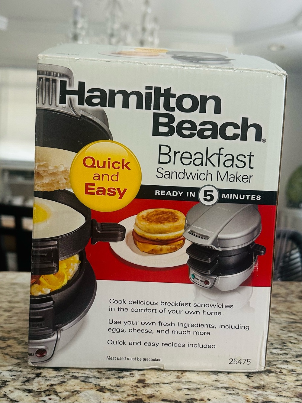 Hamilton Beach Silver and Black Breakfast Sandwich Maker